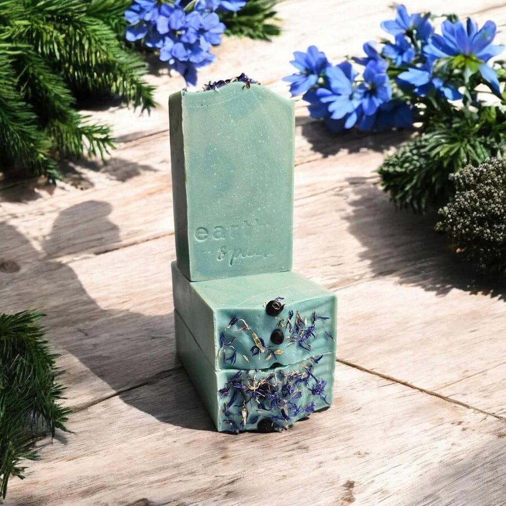 Juniper Berry & Butterfly Pea - Handmade Natural Cold Process Tallow Soap with Coconut Milk