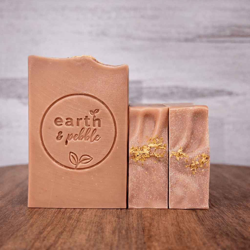 Earth & Pebble fragrance-free grass-fed beef tallow soap with botanical infusions for sensitive skin