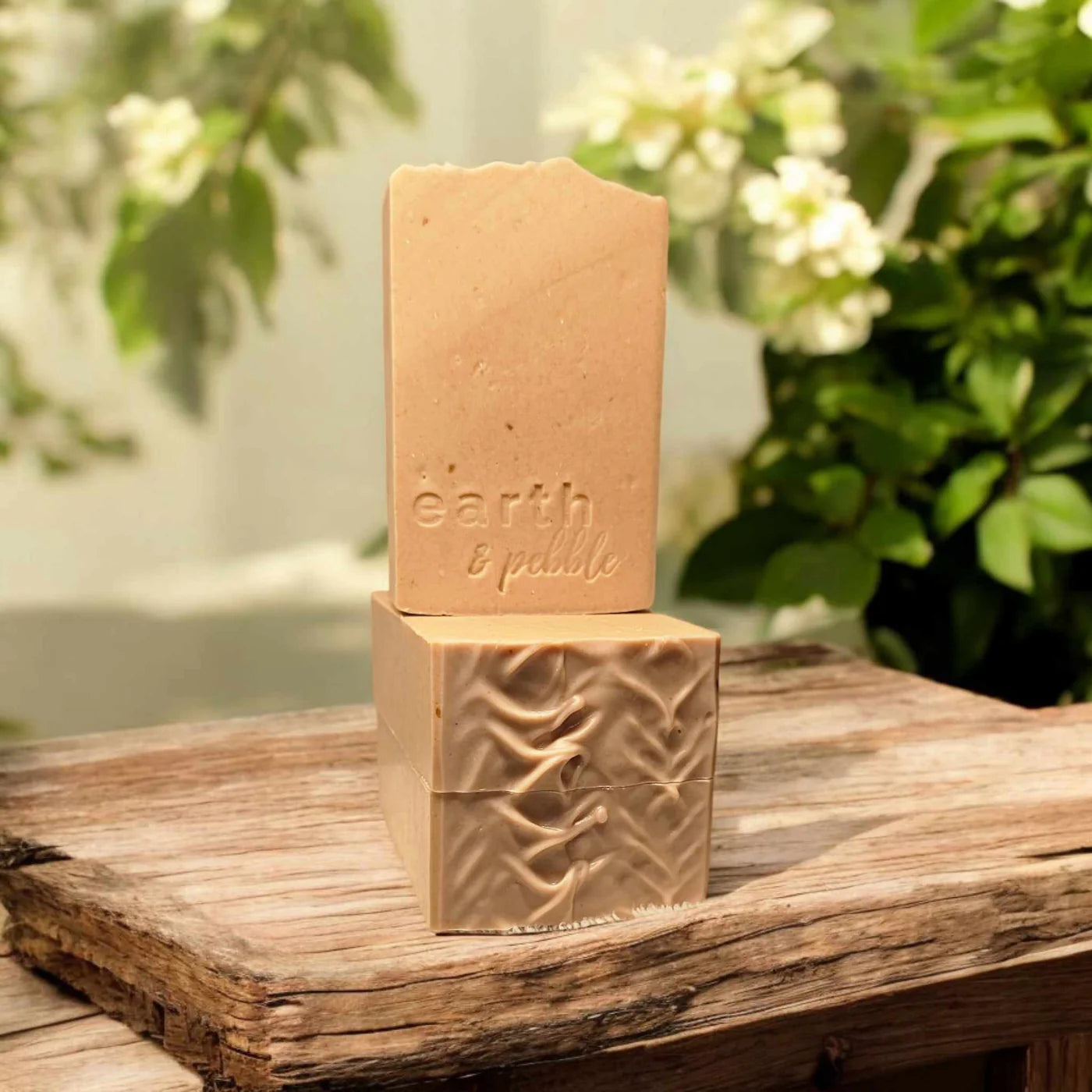 Calamine & Frankincense - Earth & Pebble Handmade Natural Cold Process Tallow Soap with Coconut Milk