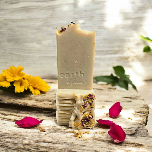 Rose & Calendula - Earth & Pebble Handmade Natural Cold Process Tallow Soap