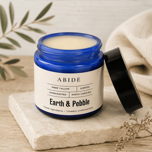 Earth & Pebble Abide Sheep Tallow Balm with sheep tallow and botanical oils for face and body hydration