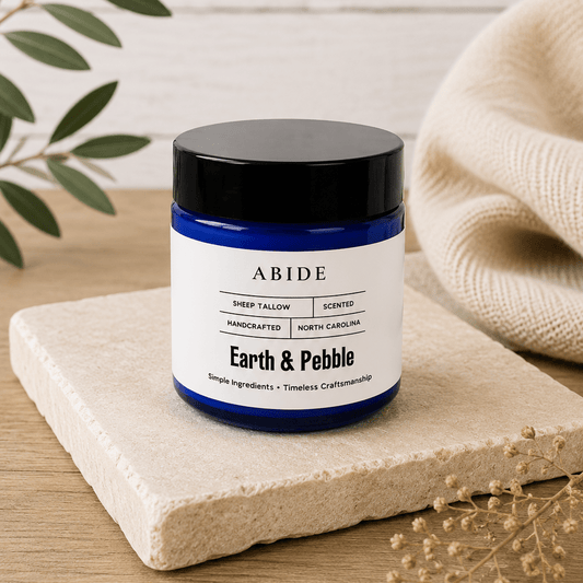 Earth & Pebble Abide Sheep Tallow Balm with sheep tallow and botanical oils for face and body hydration