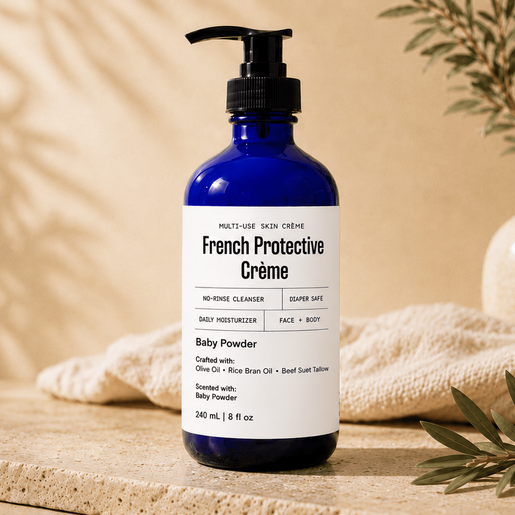 Earth & Pebble French Protective Crème traditional tallow liniment for gentle no-rinse baby and family skincare