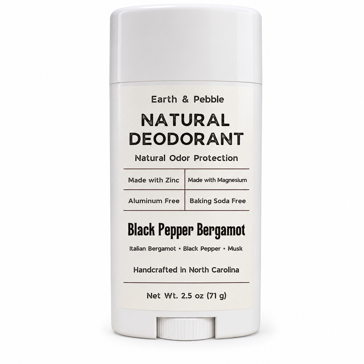 Earth & Pebble Natural Deodorant | Aluminum-Free & Baking Soda-Free