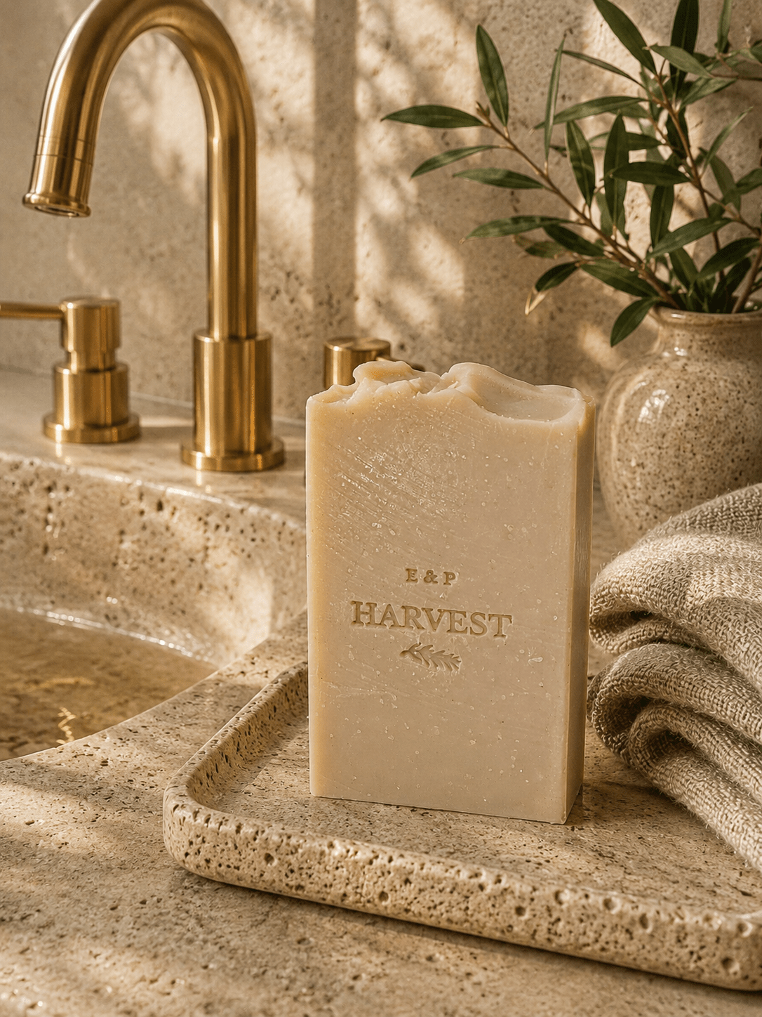 Harvest - Beef Suet Tallow Soap - Unscented - The Alabaster Collection - Earth & Pebble
