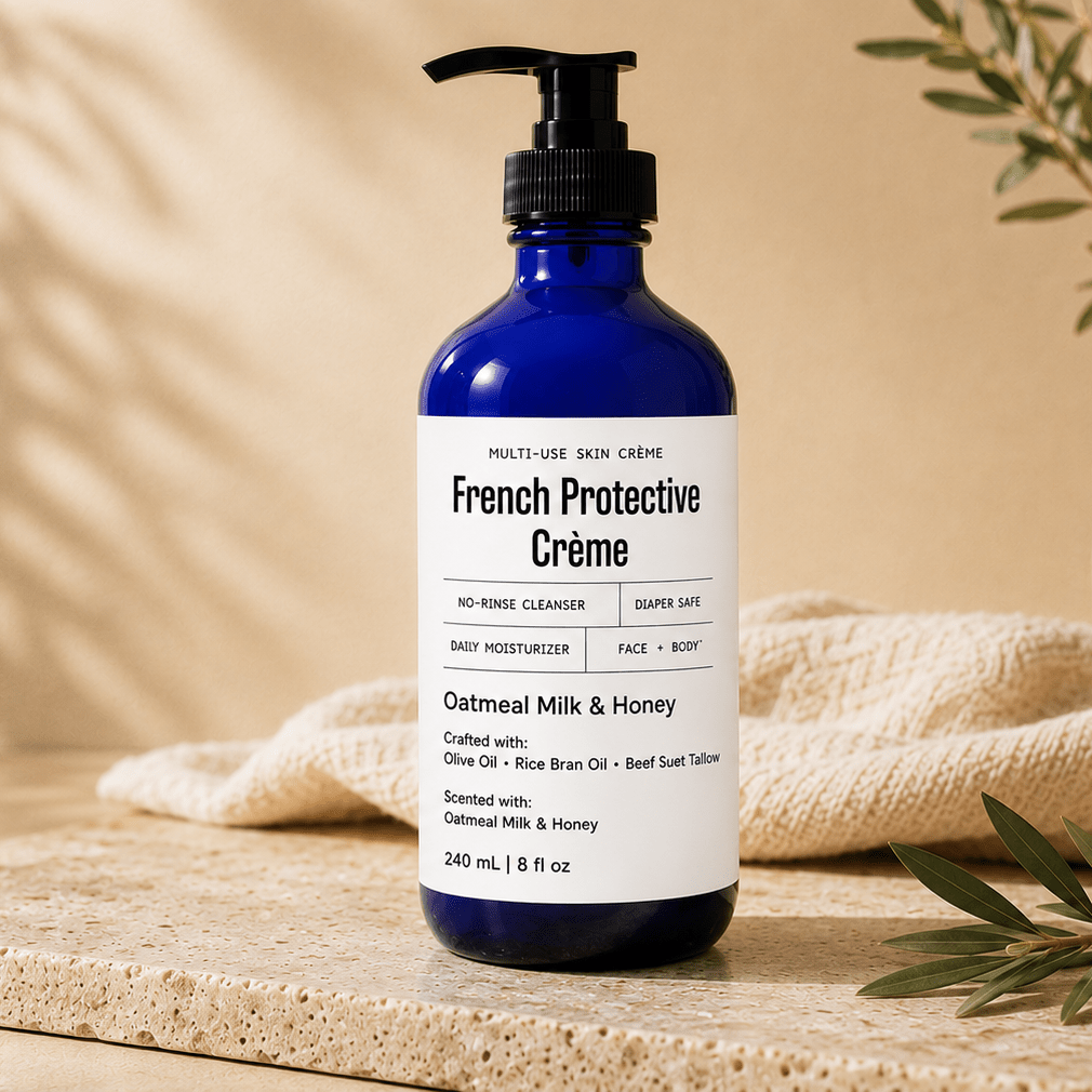 Earth & Pebble French Protective Crème traditional tallow liniment for gentle no-rinse baby and family skincare
