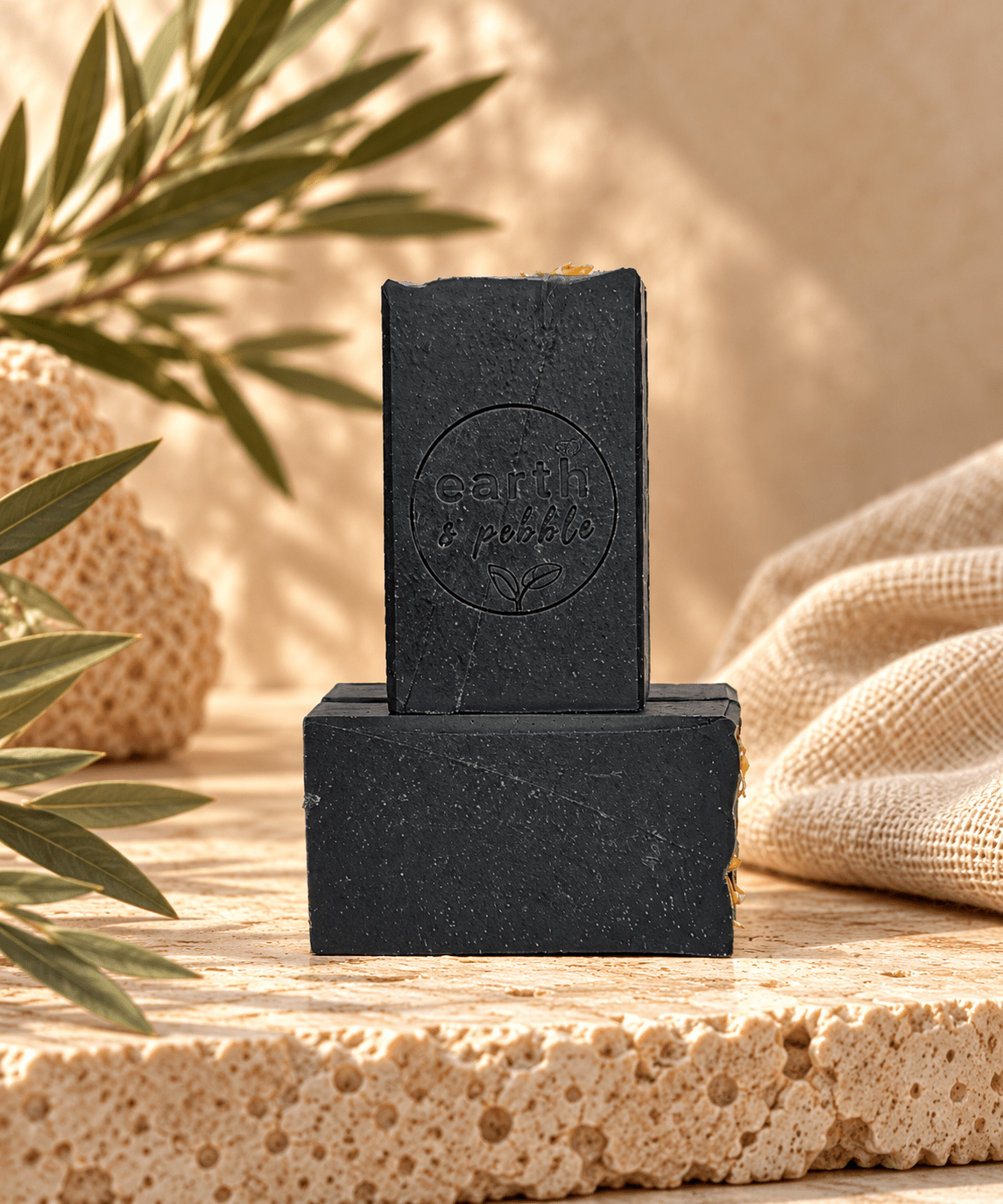 Activated Charcoal Polishing Reserve | Luxury Botanical Soap - Earth & Pebble