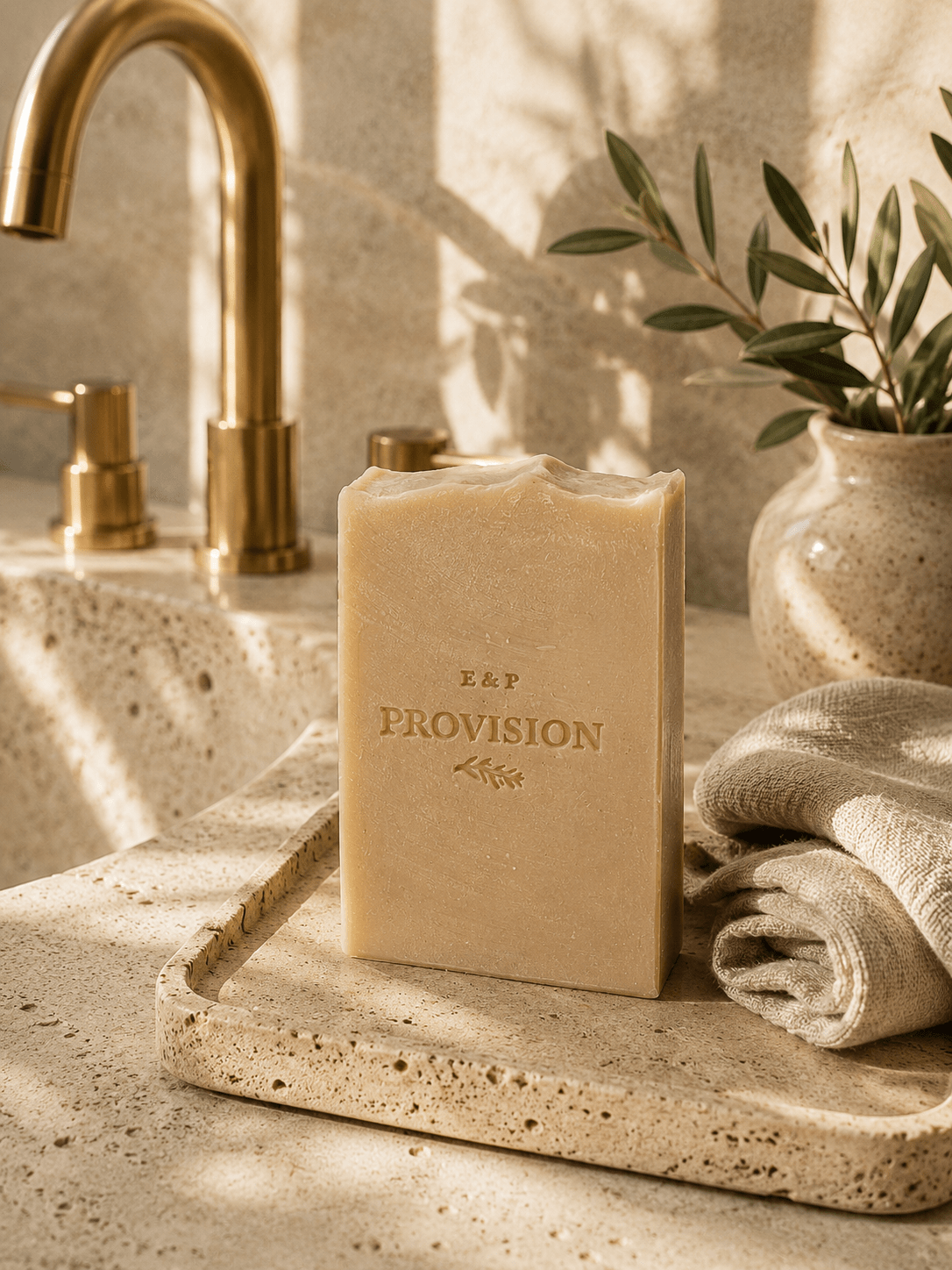 Provision - Sheep Tallow Soap - Unscented - The Alabaster Collection - Earth & Pebble