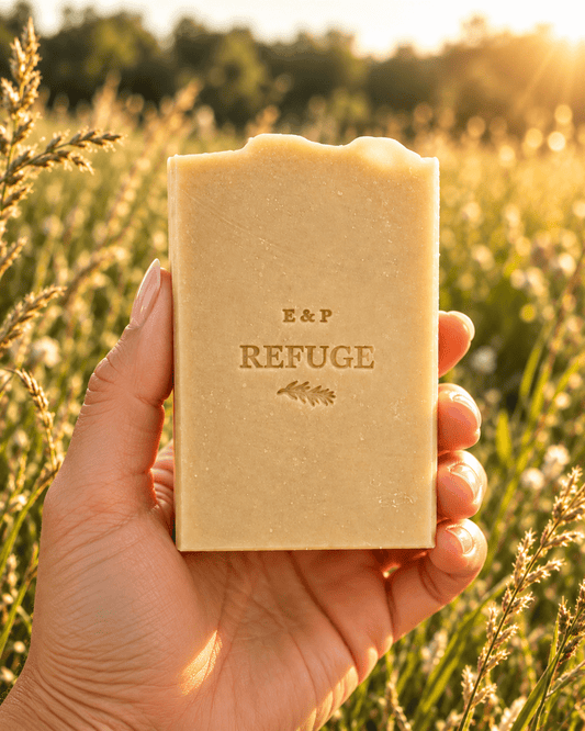 Refuge - Beef Suet Tallow Soap - Cedarwood • Frankincense • Rosemary - The Alabaster Collection - Earth & Pebble