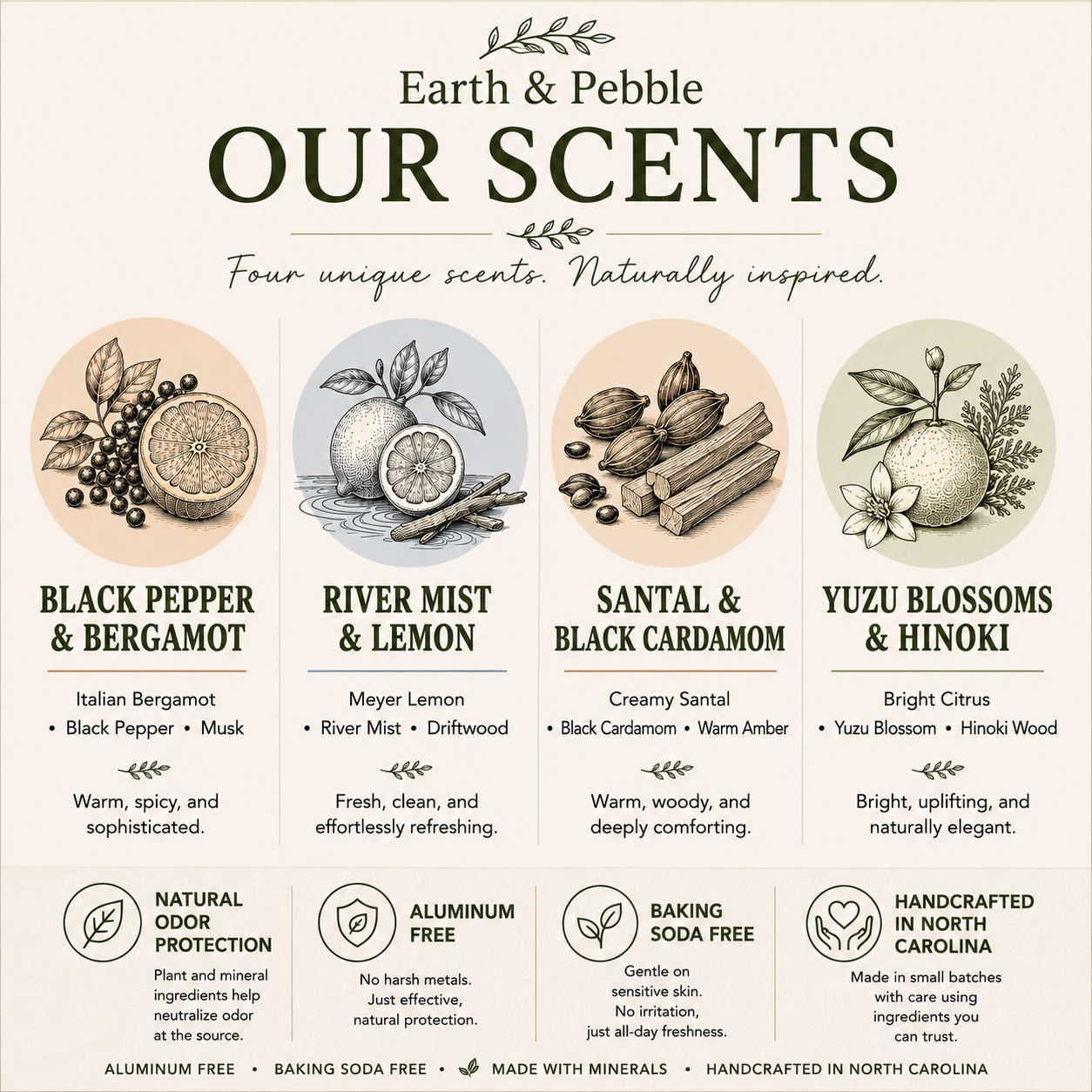 Earth & Pebble Natural Deodorant | Aluminum-Free & Baking Soda-Free