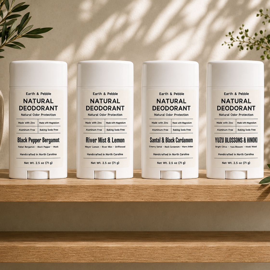 Earth & Pebble Natural Deodorant | Aluminum-Free & Baking Soda-Free
