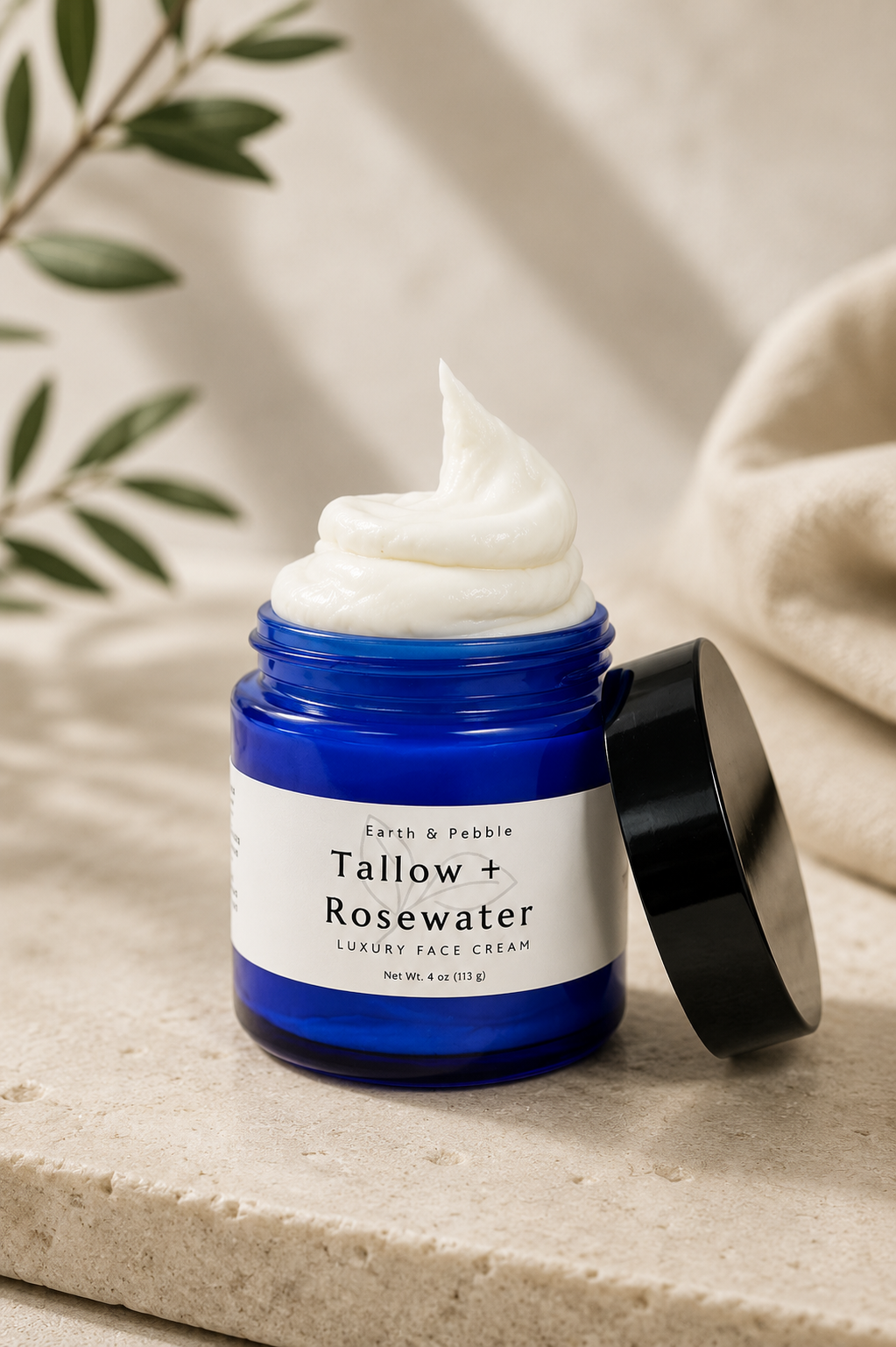 Tallow & Rosewater Face Cream | Grass-Fed Tallow Botanical Moisturizer