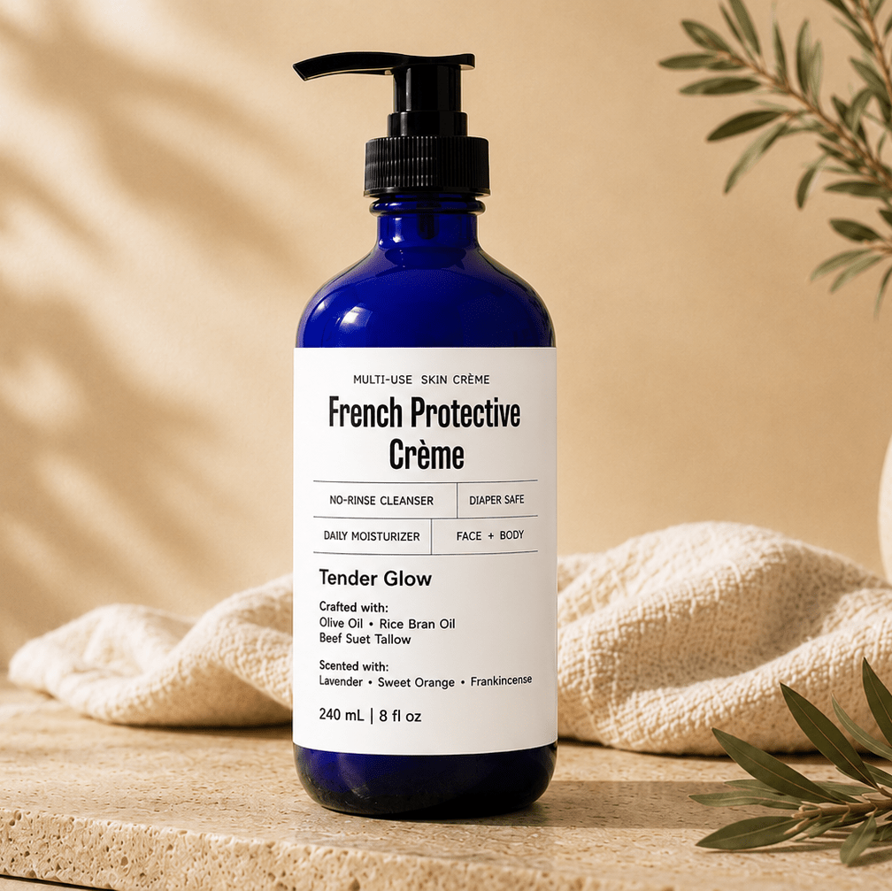 Earth & Pebble French Protective Crème traditional tallow liniment for gentle no-rinse baby and family skincare