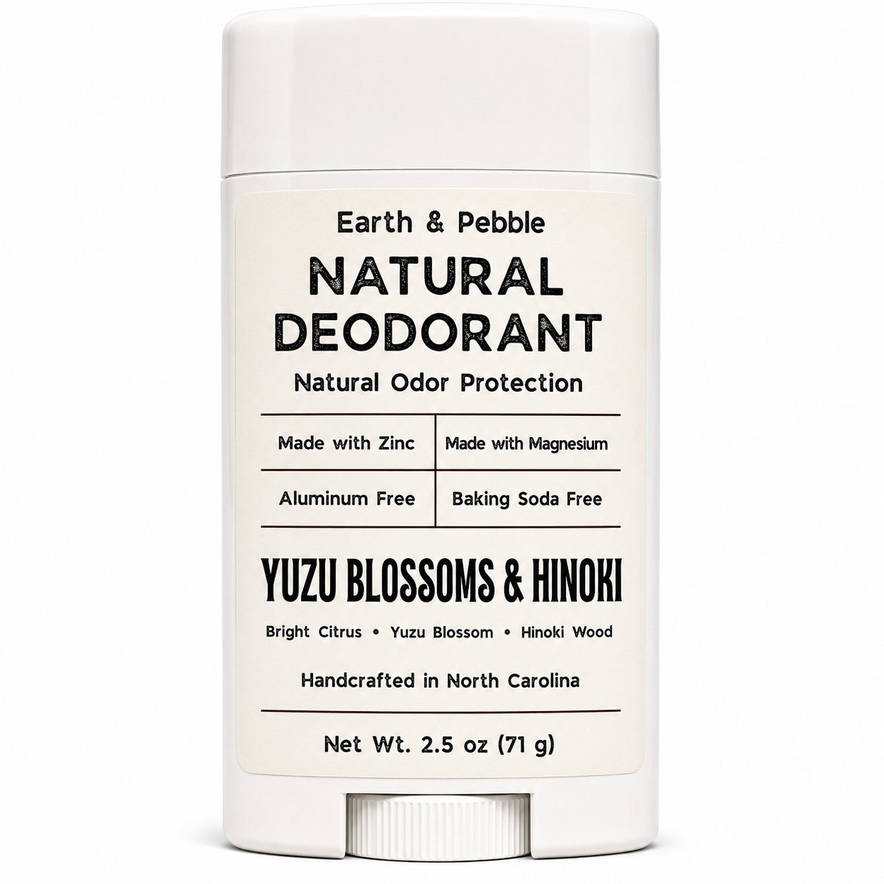 Earth & Pebble Natural Deodorant | Aluminum-Free & Baking Soda-Free