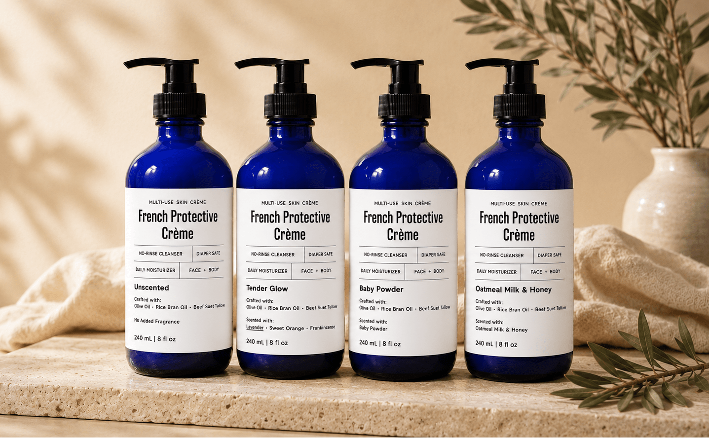 Earth & Pebble French Protective Crème traditional tallow liniment for gentle no-rinse baby and family skincare